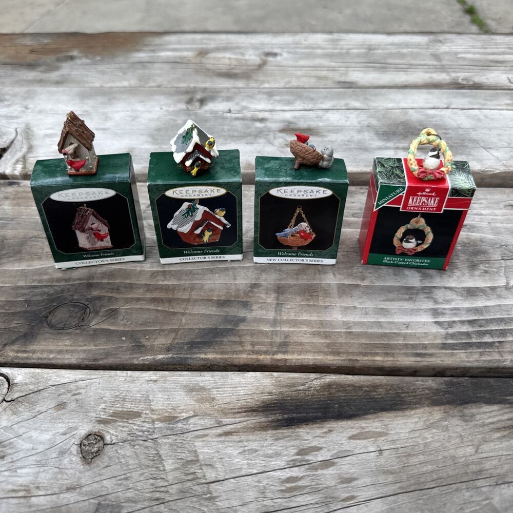 Hallmark Keepsake Miniature Bird Ornaments WELCOME FRIENDS Lot and Artists Favs